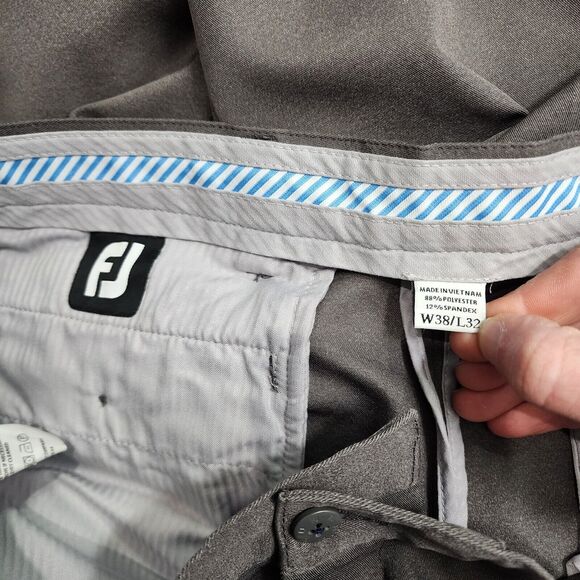FootJoy Pants Mens 38x32 Dark Gray Athletic Fit Performance Stretch‎ Chinos FJ - Picture 4 of 10